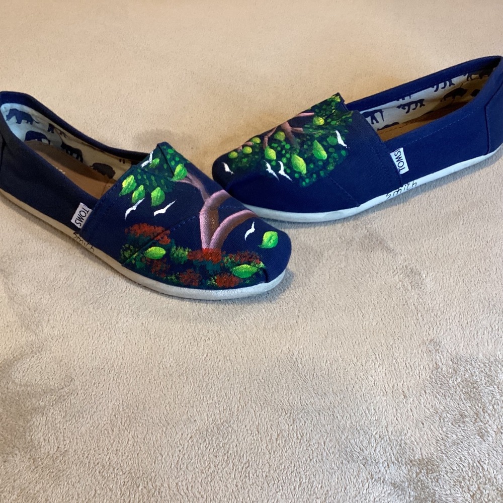 Toms Women's Hand Painted Haitian‎ Artist Collection Flats, SZ US 8, UK 6, EU 39
